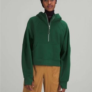 Scuba oversized half zip hoodie - Everglade green